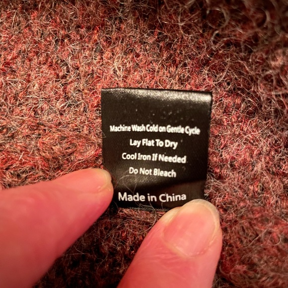 POL women’s open front wool blend cardigan in burgandy, oversized, size S - Picture 5 of 8